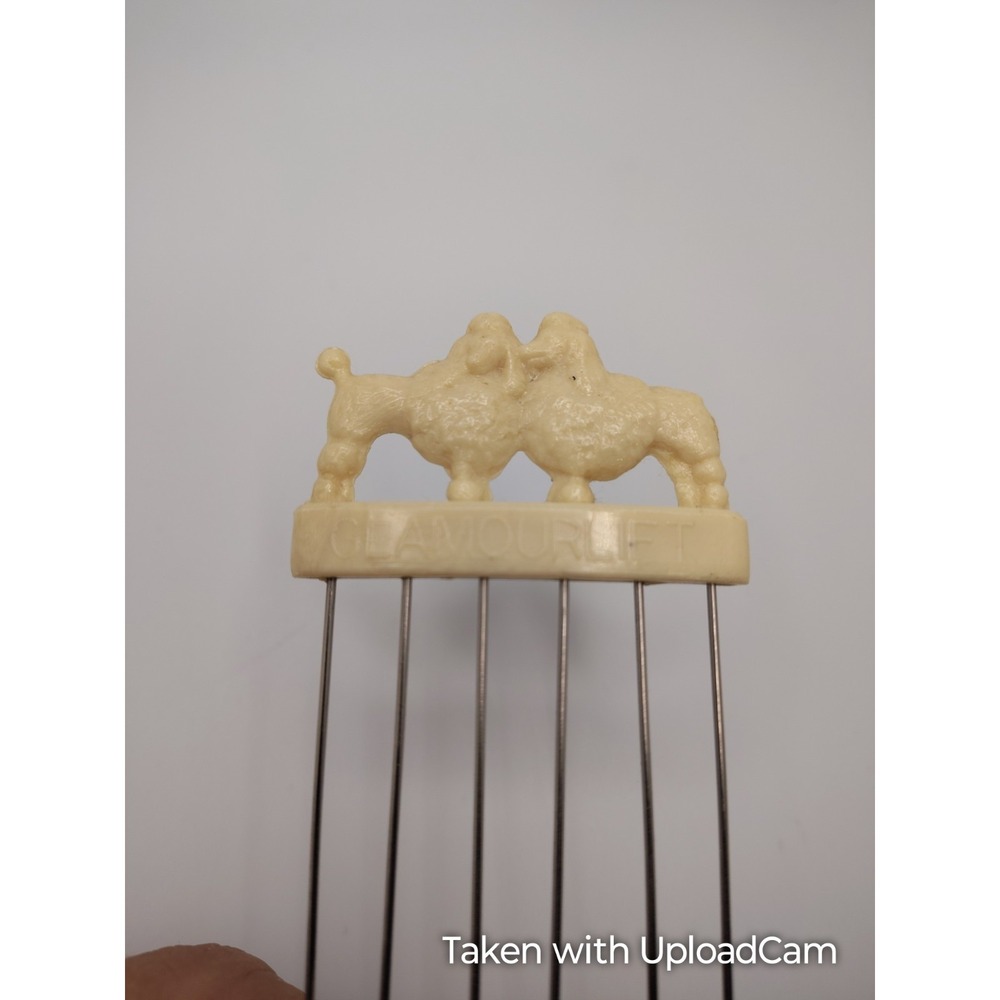 Vintage Glamour Lift Hair Pick Comb White Poodle Original Kurtell Co - Picture 4 of 9